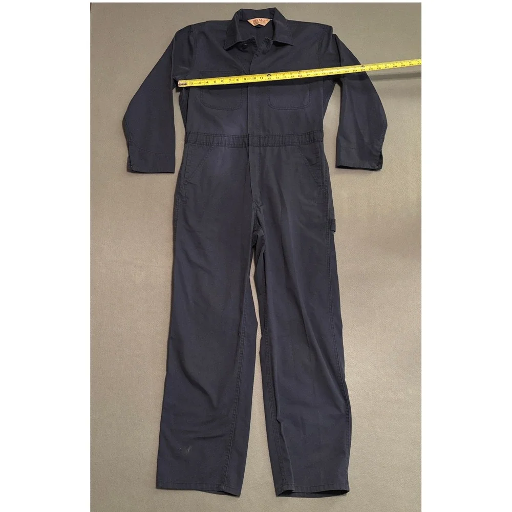 Big Mac Mens Vintage Navy Blue Long Sleeve Coveralls Workwear Jumpsuit 42 Reg